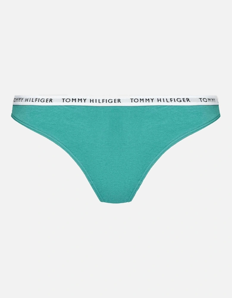 Cotton 3-Pack Thong, Cranberry/Aqua/Saltwater Green