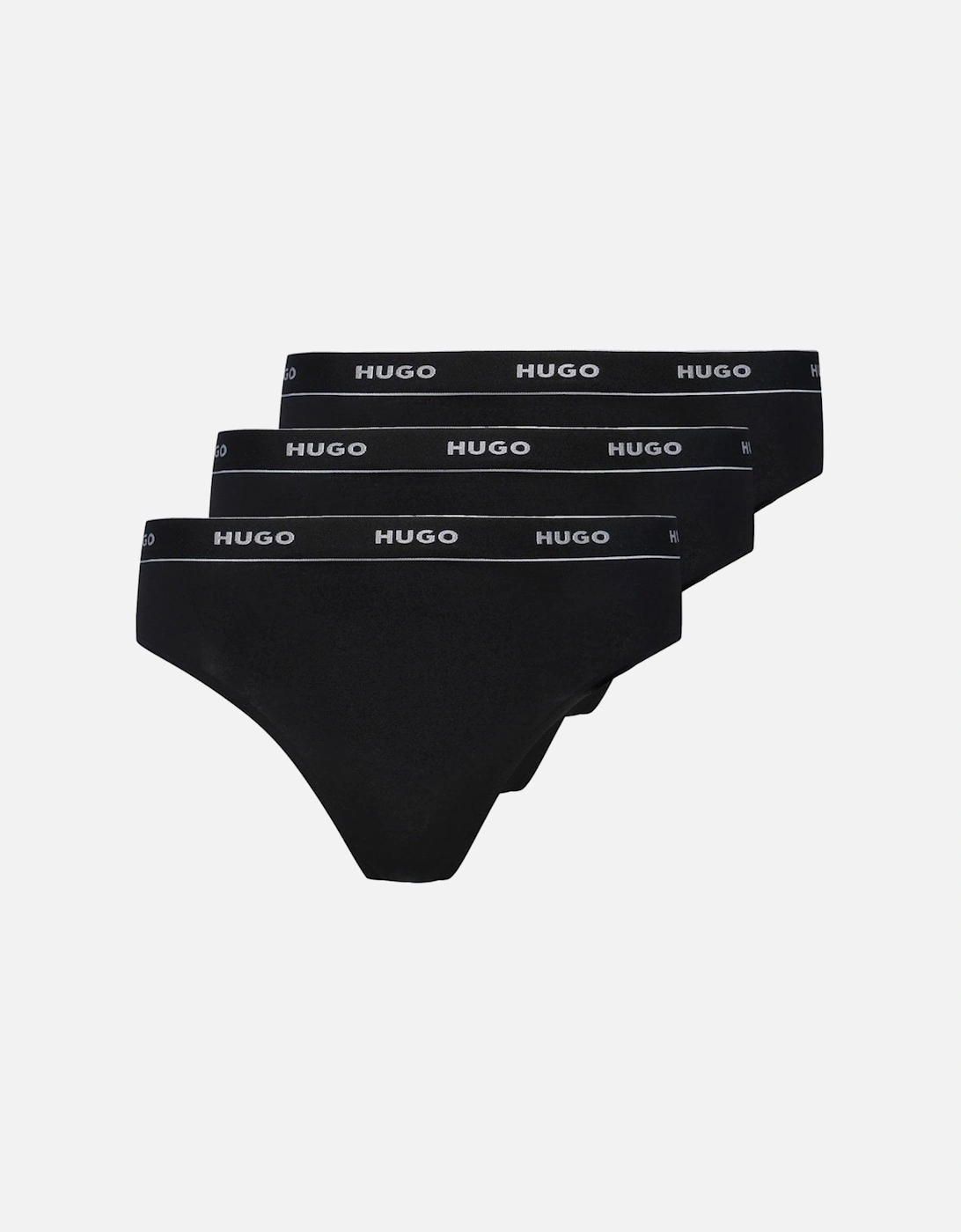 Hugo Boss Women's Black 3-Pack Classic Logo Thongs, - : None/10 S