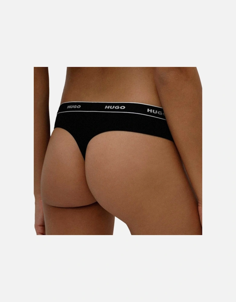 3-Pack Classic Logo Thongs, Black