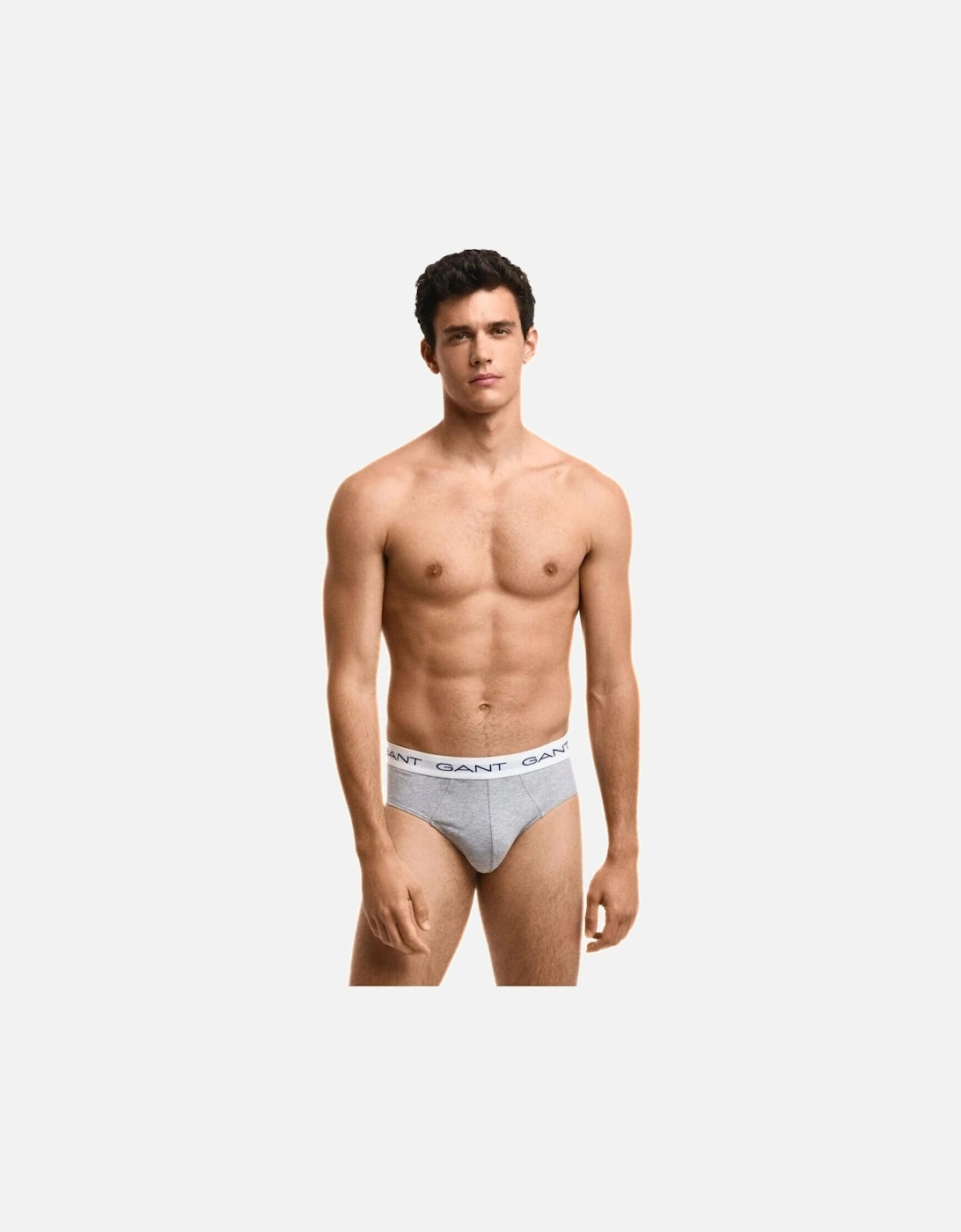 3-Pack Classic Logo Men's Briefs, Black/White/Grey