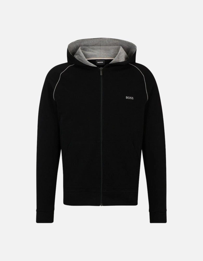 Mix & Match Zip-Thru Loungewear Hoodie, Black/grey