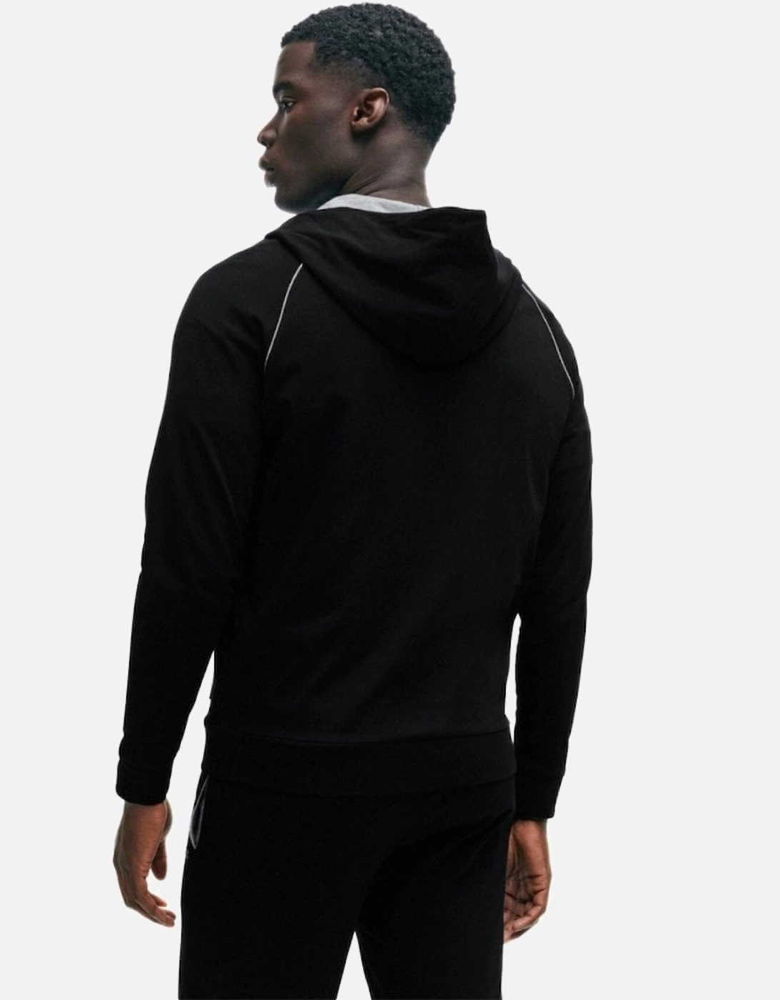 Mix & Match Zip-Thru Loungewear Hoodie, Black/grey