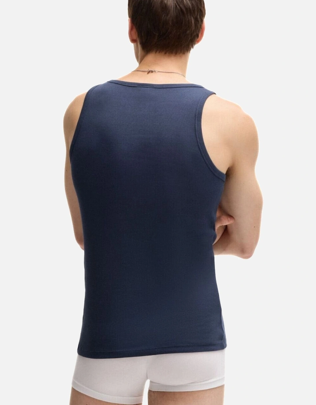 2-Pack Ribbed Tank Top Vests, Mint/Navy