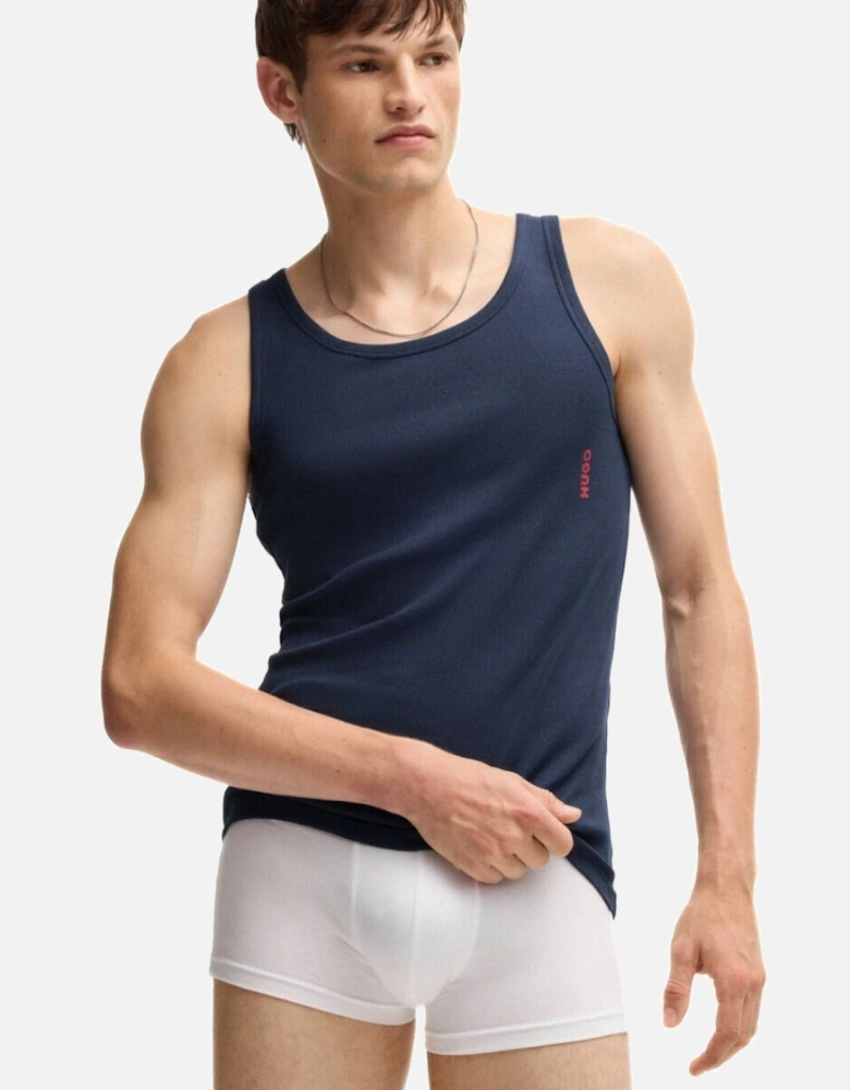 2-Pack Ribbed Tank Top Vests, Mint/Navy