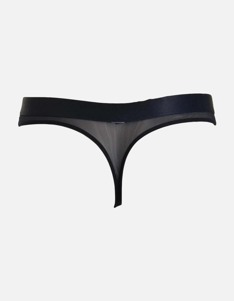 Sheer Flex Cotton Thong, Navy