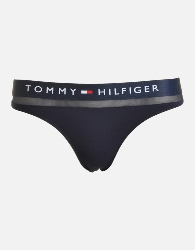 Sheer Flex Cotton Thong, Navy