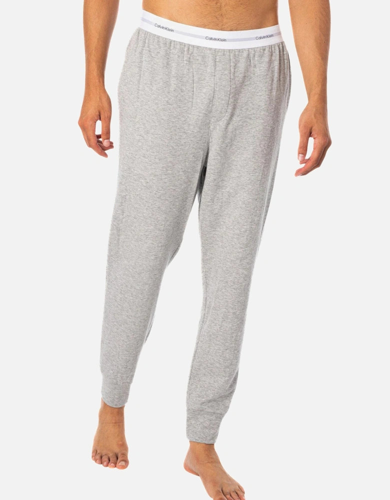 Modern Terry Logo Waistband Jogging Bottoms, Grey Heather