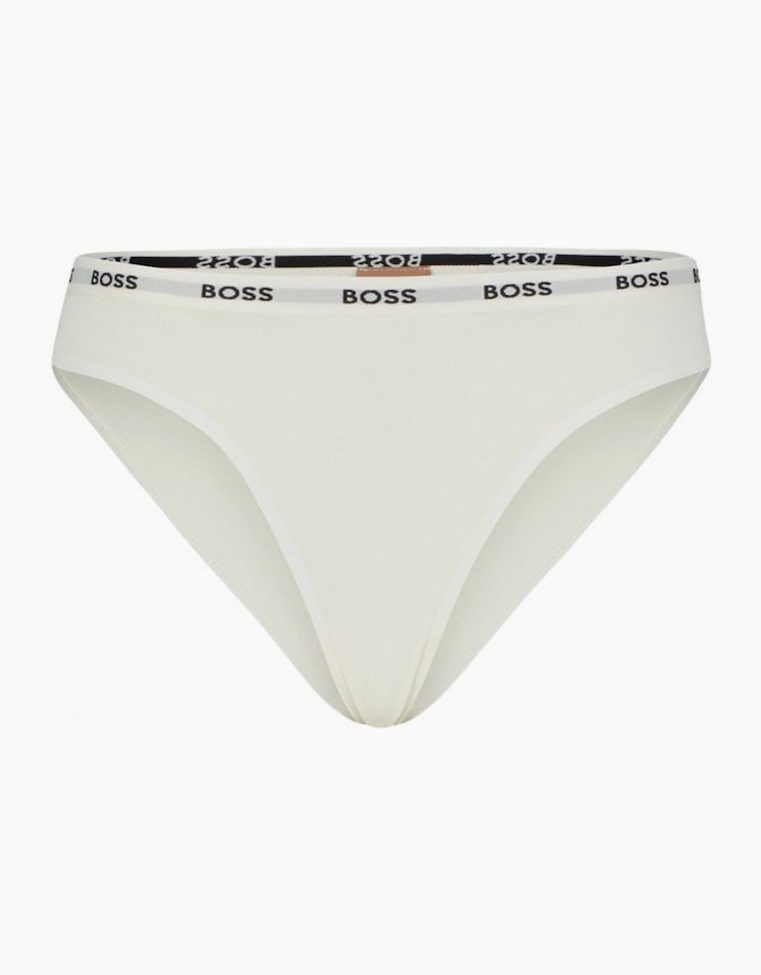 Hugo Boss Women's White Logo Waistband Brief, - Size: 8