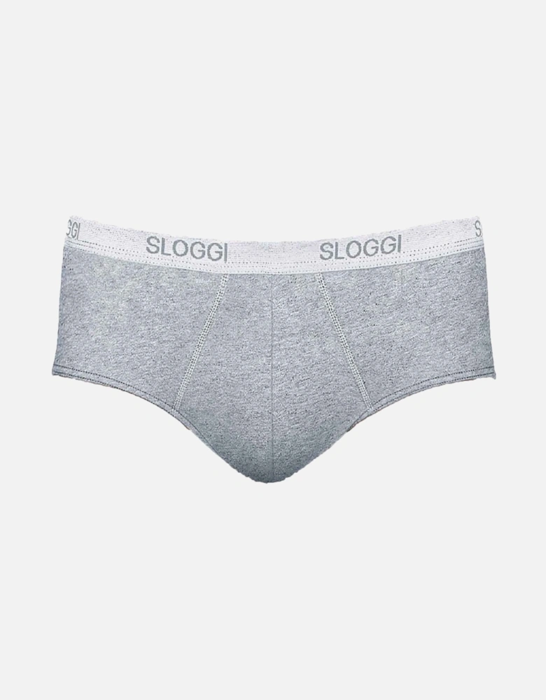 Basic Men's Midi Brief, Grey Melange