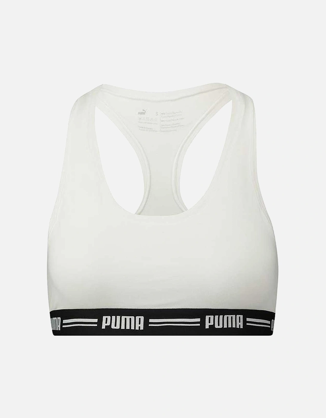 Puma Women's Cotton Modal Stretch Iconic Bralette, White - Size: 6