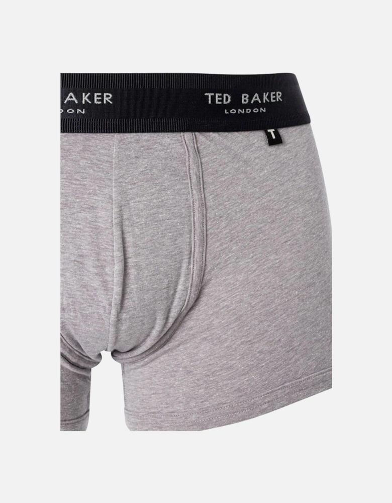 3-Pack Contrast Logo Boxer Trunks, Grey Mix