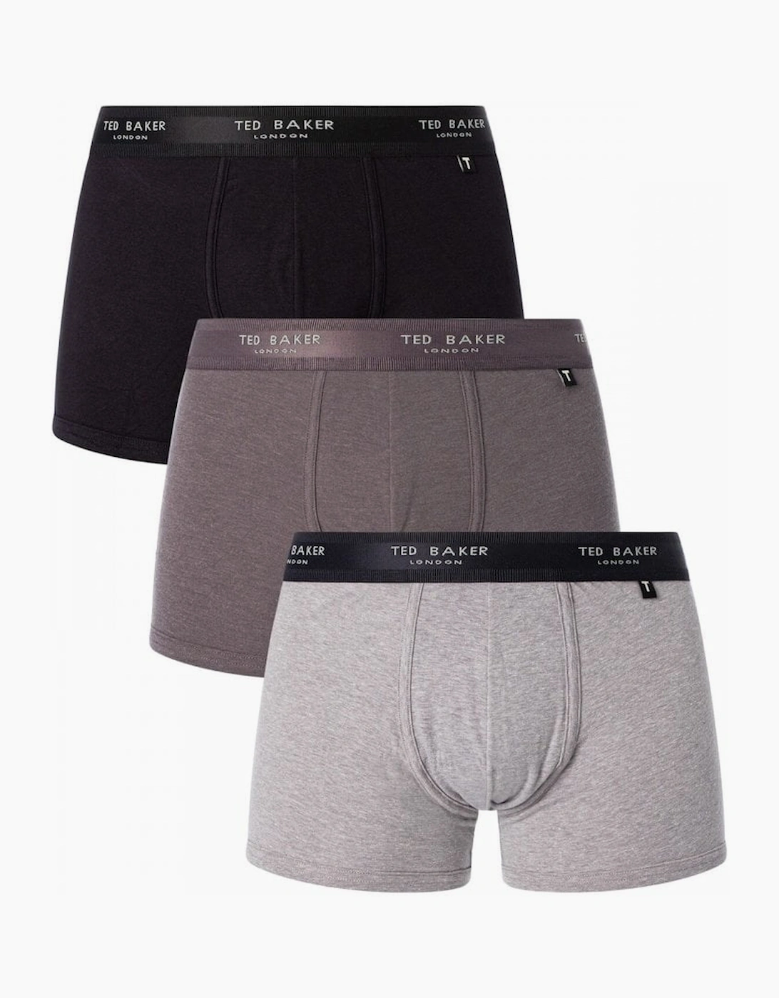 Ted Baker Men's Grey 3-Pack Contrast Logo Boxer Trunks, Mix - Size: 35/34/32