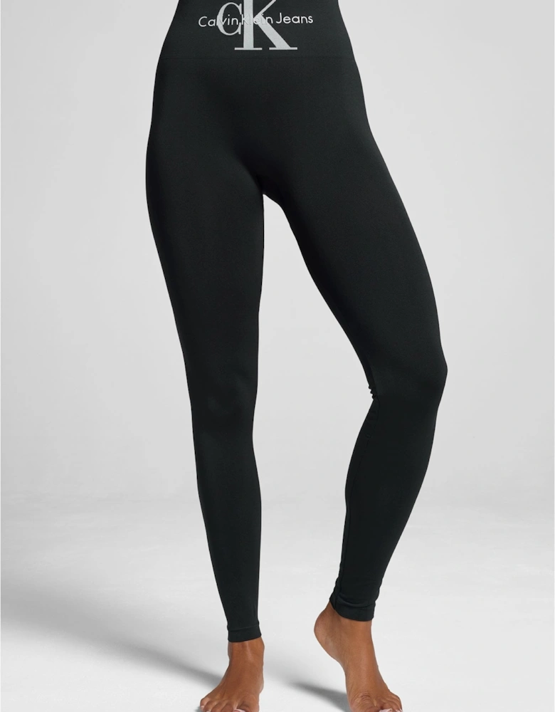 Jeans High-Waist Logo Leggings, Black