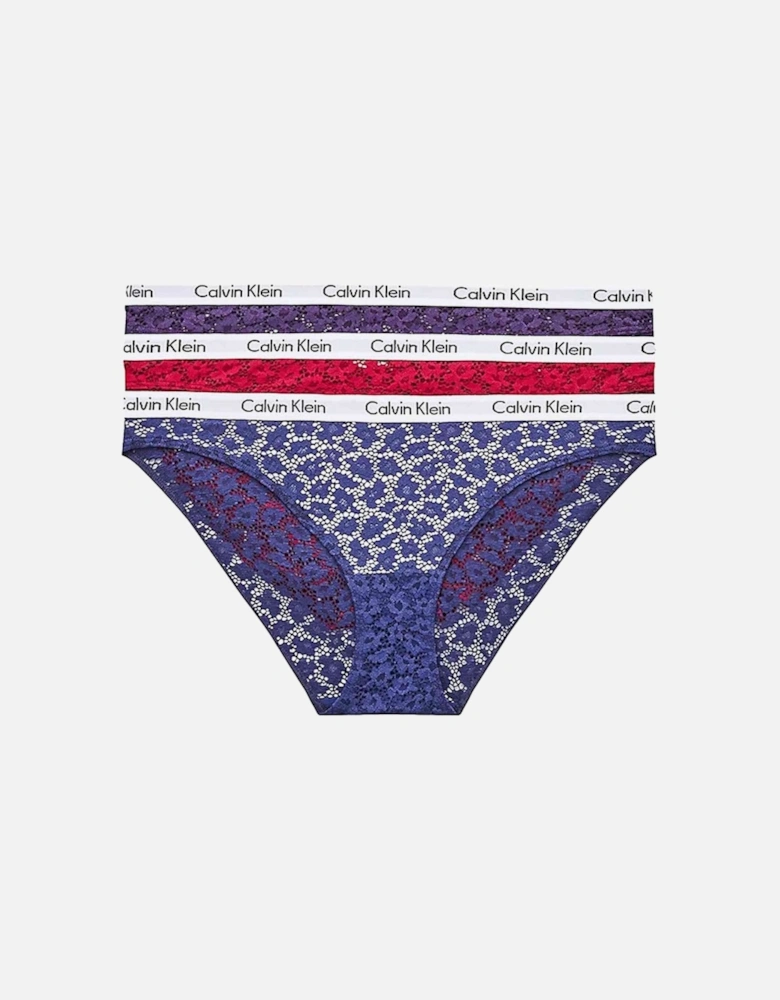 Carousel 3-Pack Lace Bikini Briefs, Liberty Purple/Rebellious/Soft Grape