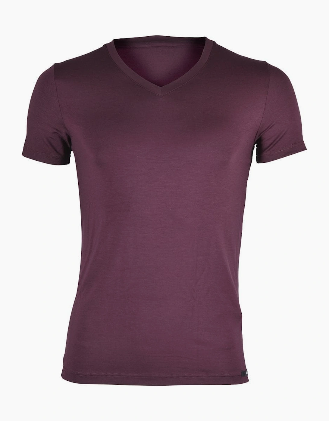 Hom Men's Tencel Soft V-Neck T-Shirt, Burgundy - Purple - Size: 44