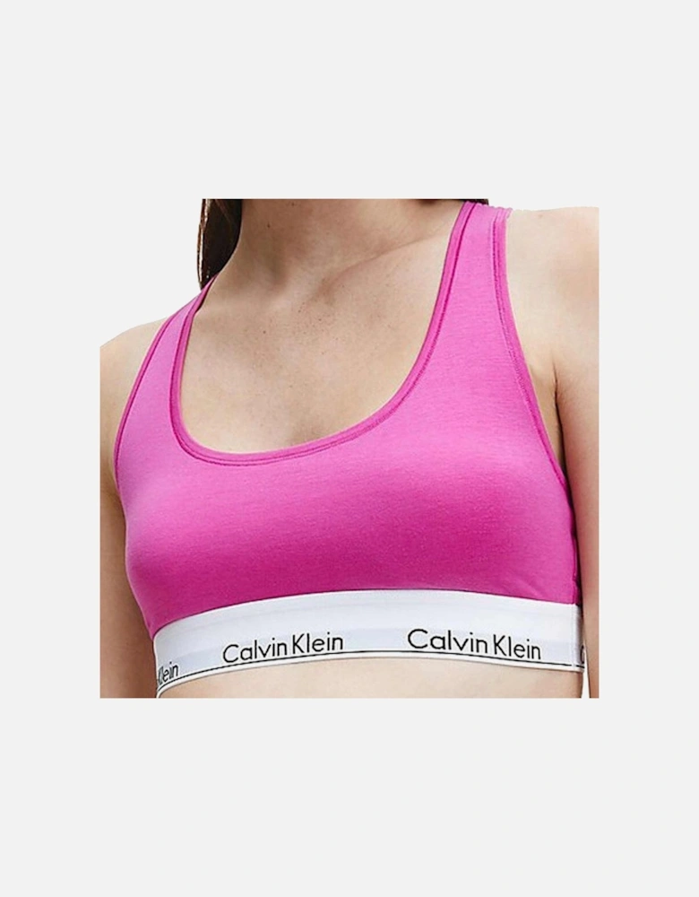 Modern Cotton Bralette, Bright Magenta