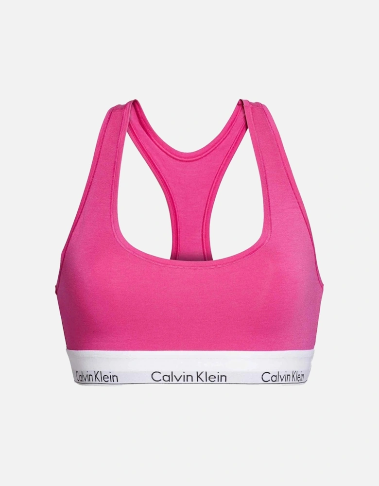 Modern Cotton Bralette, Bright Magenta