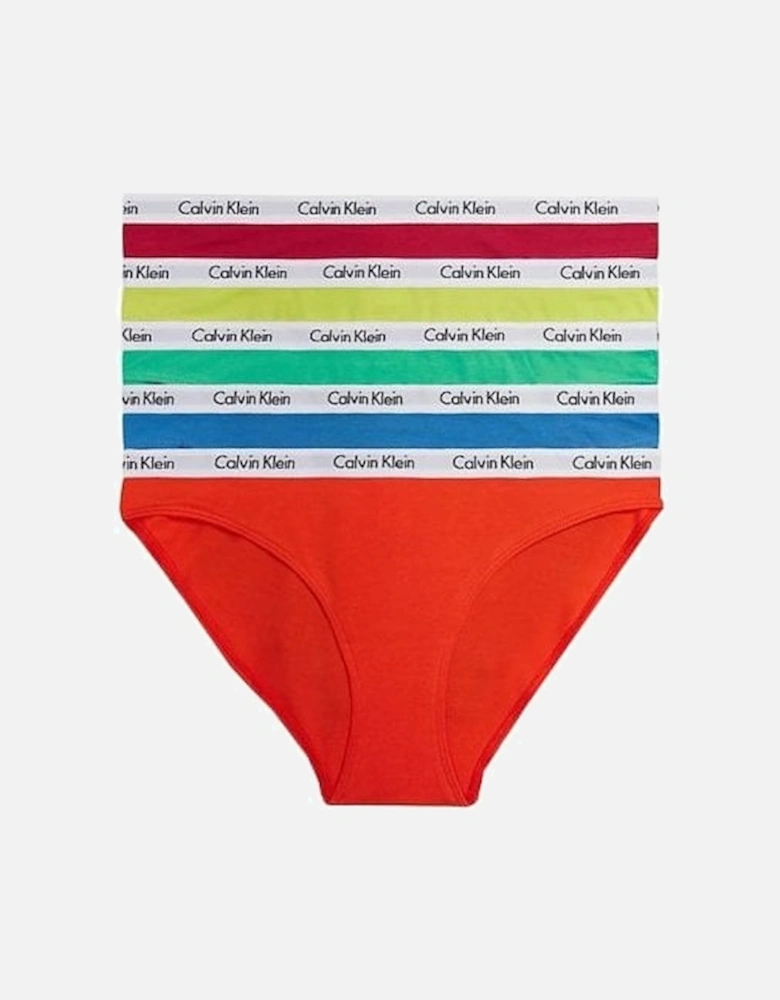 5-Pack Carousel Bikini Briefs, Red/Orange/Yellow/Teal/Blue