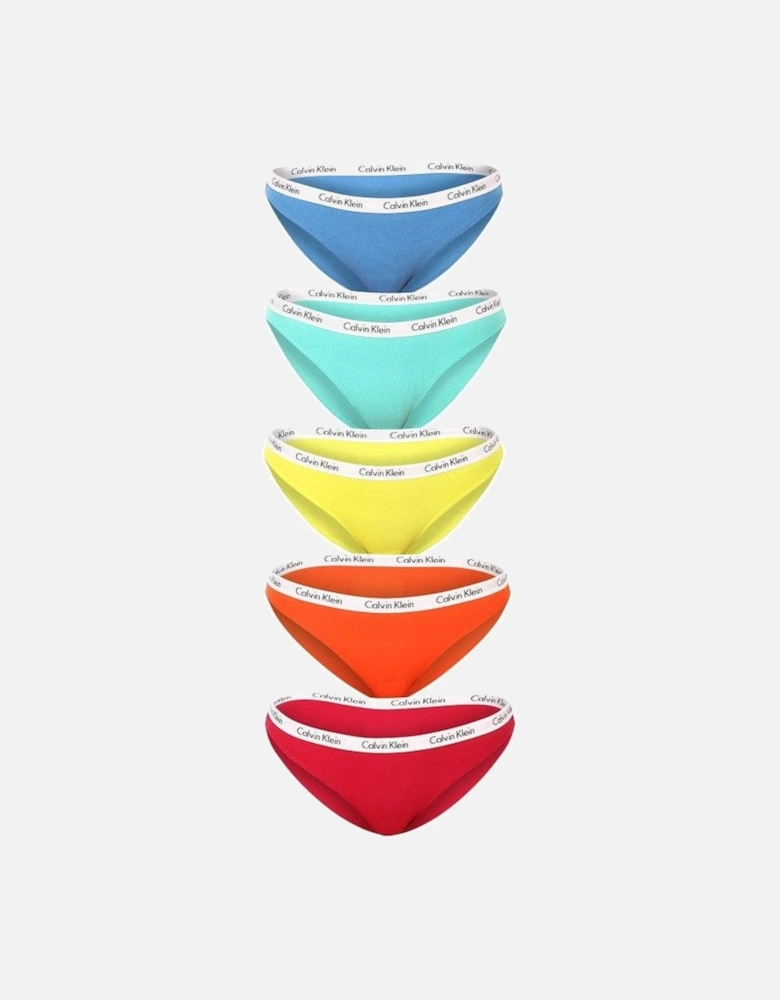 5-Pack Carousel Bikini Briefs, Red/Orange/Yellow/Teal/Blue