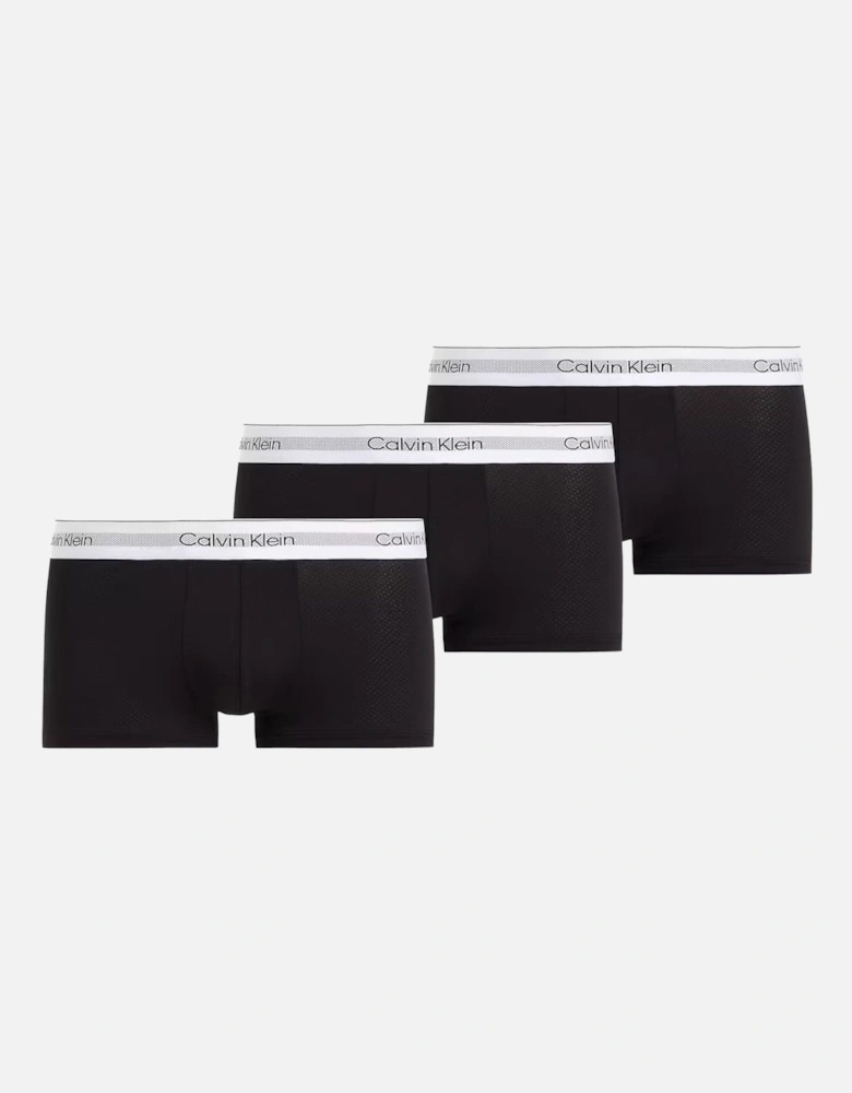 3-Pack Modal Stretch Low-Rise Boxer Trunks, Black/white