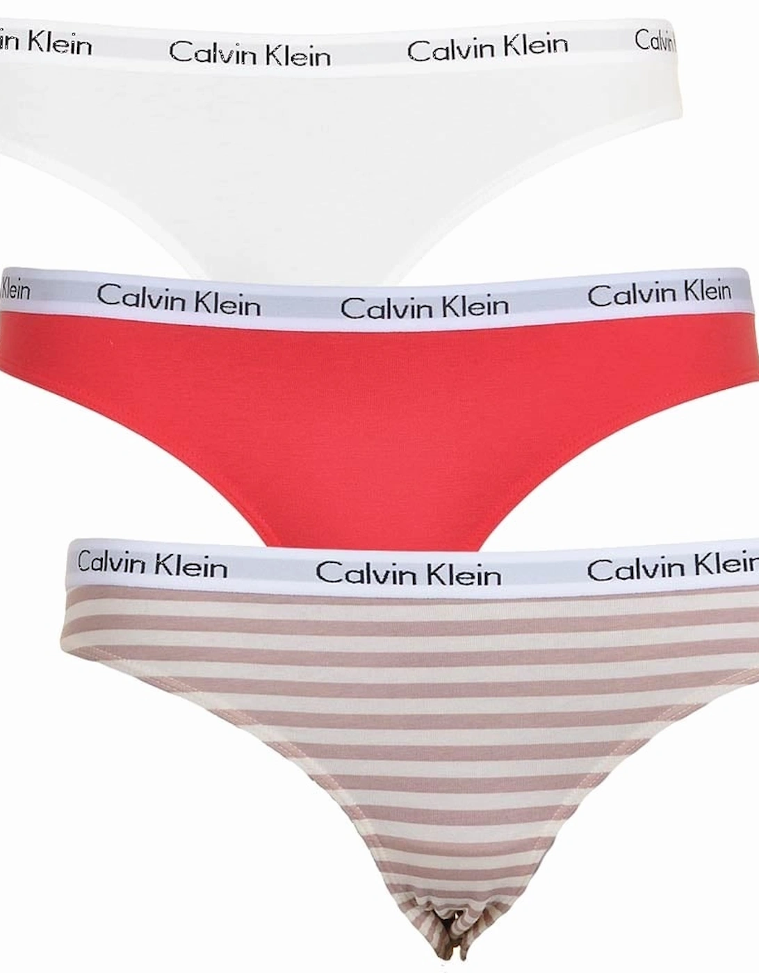 Carousel 3-Pack Bikini Briefs, White/Red/Stripe, 6 of 5