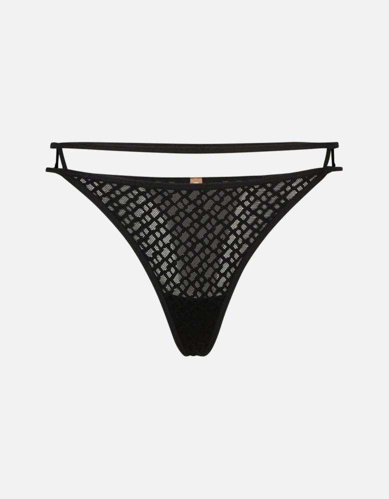 Luxe B-Lace Thong, Black