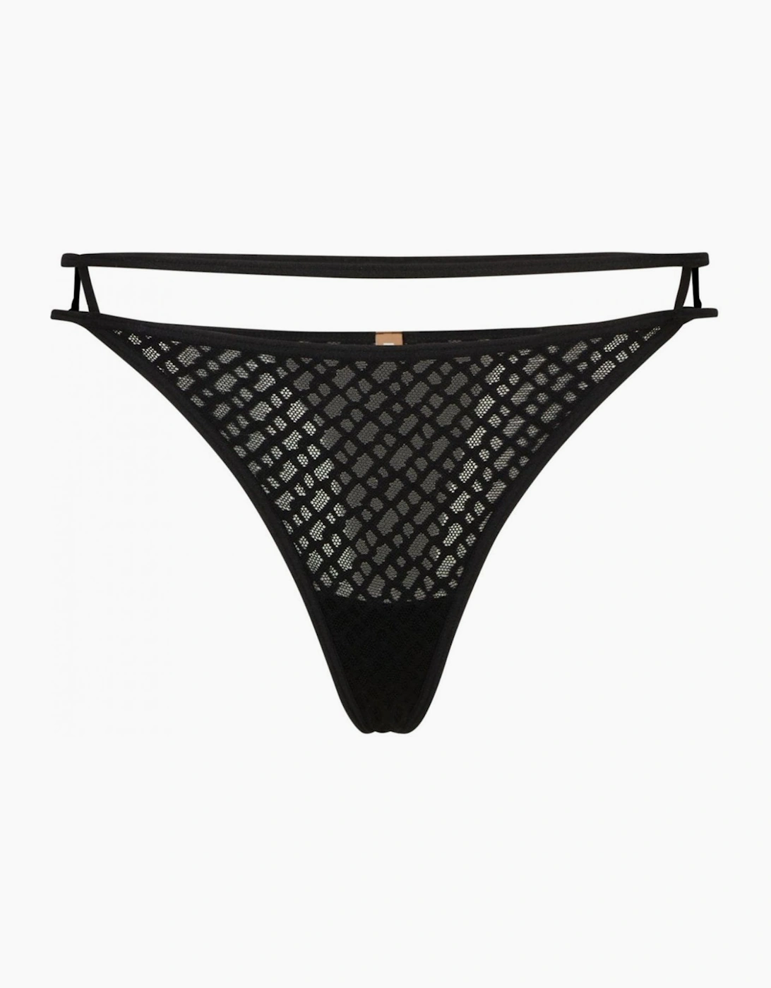 Hugo Boss Women's Luxe B-Lace Thong, Black - Size: 16