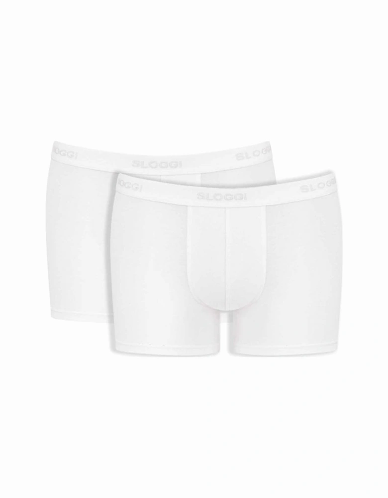 24/7 2-Pack Short Boxer Trunks, White