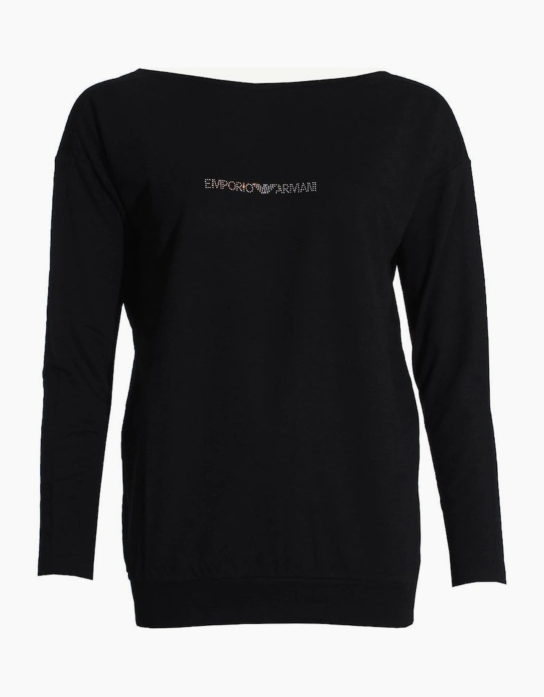 Emporio Armani Women's Black Visibility Logo Sweater, - Size: 10