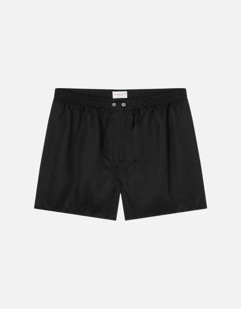 Woburn Classic-Fit Silk Boxer Shorts, Black