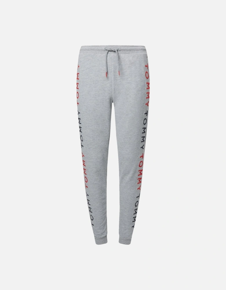 Logo Embroidered Tapered Track Pants, Medium Grey Heather