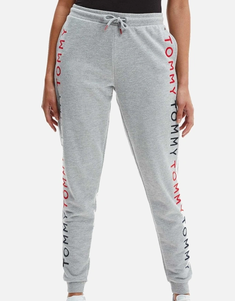 Logo Embroidered Tapered Track Pants, Medium Grey Heather