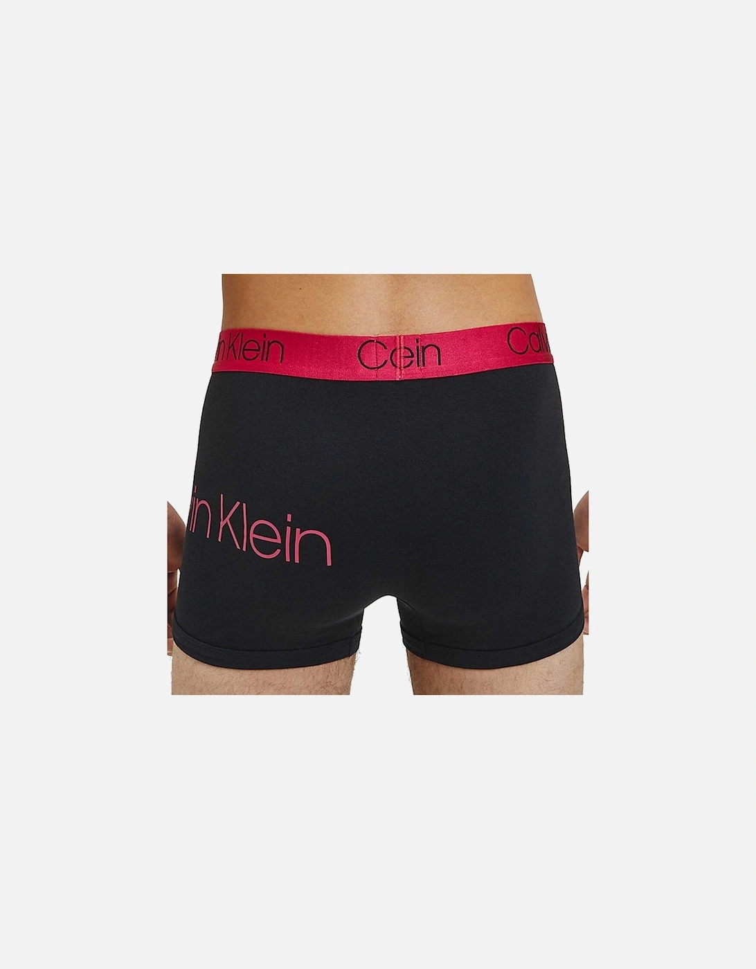 Cotton Stretch Trunk, Black With Downtown Pink Waistband