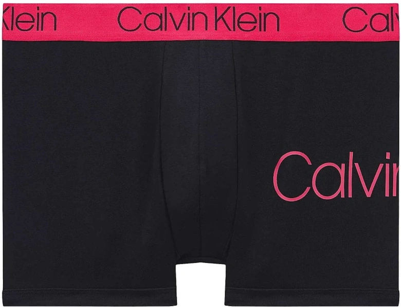 Cotton Stretch Trunk, Black With Downtown Pink Waistband