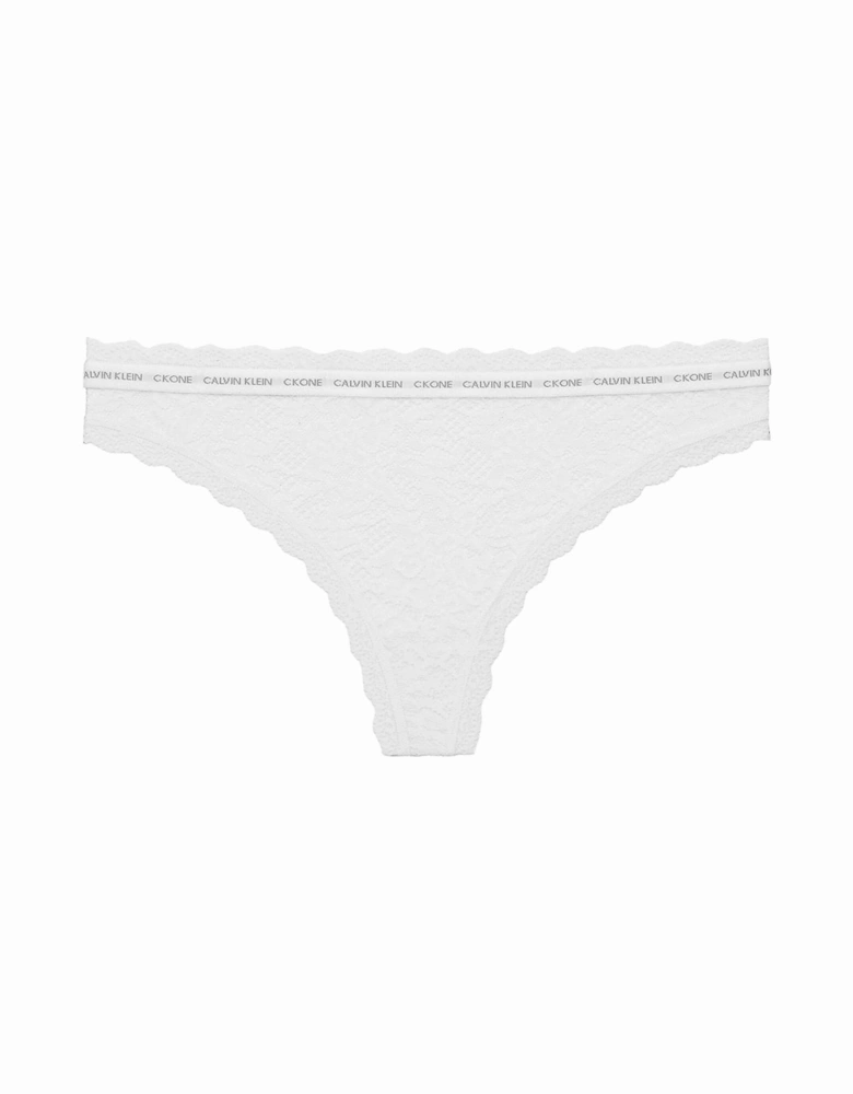 CK One Lace Thong, White