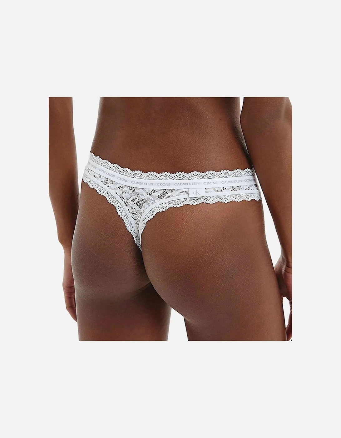 CK One Lace Thong, White