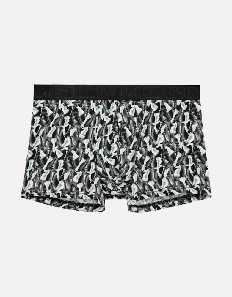 Chess Print Boxer Trunk, Black