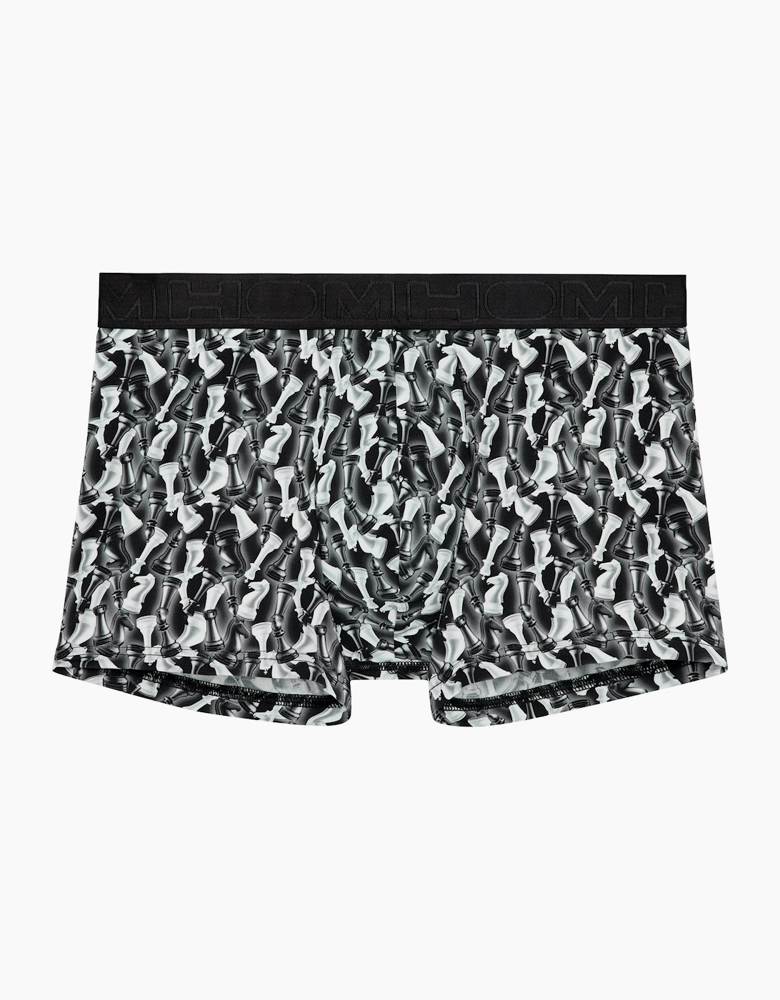 HOM Hom Men's Chess Print Boxer Trunk, Black