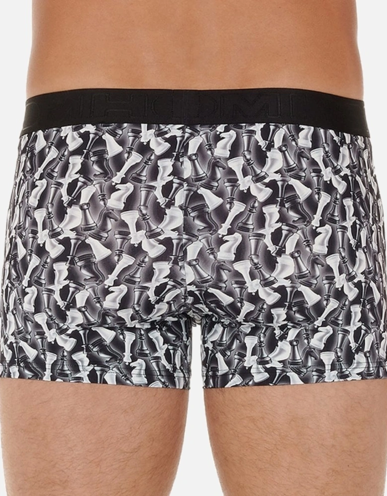 Chess Print Boxer Trunk, Black