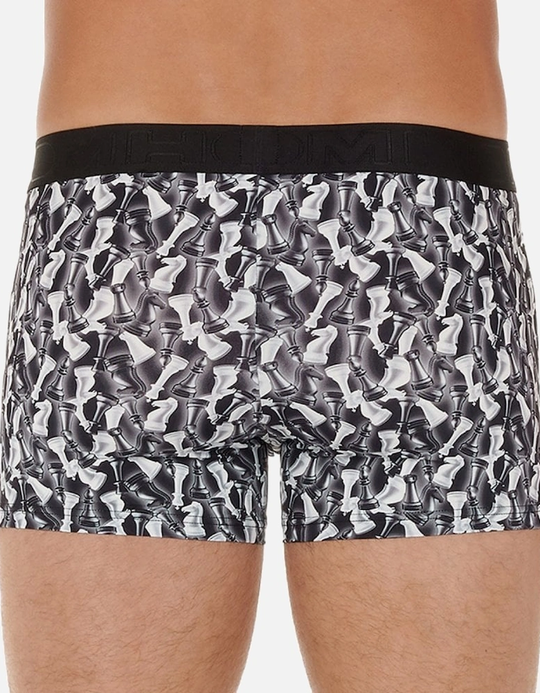 Chess Print Boxer Trunk, Black