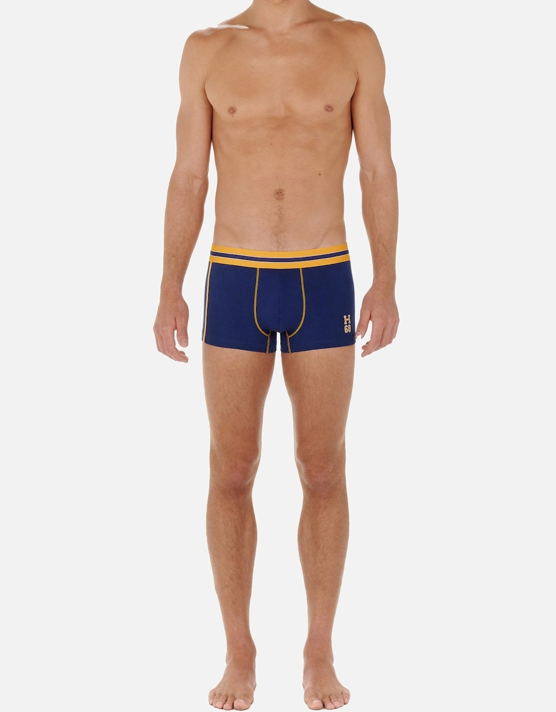 Run Sports Contrast Boxer Trunk, Blue/yellow