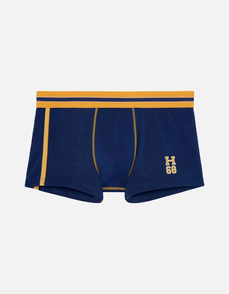 Run Sports Contrast Boxer Trunk, Blue/yellow