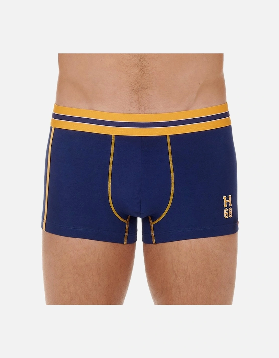 Run Sports Contrast Boxer Trunk, Blue/yellow