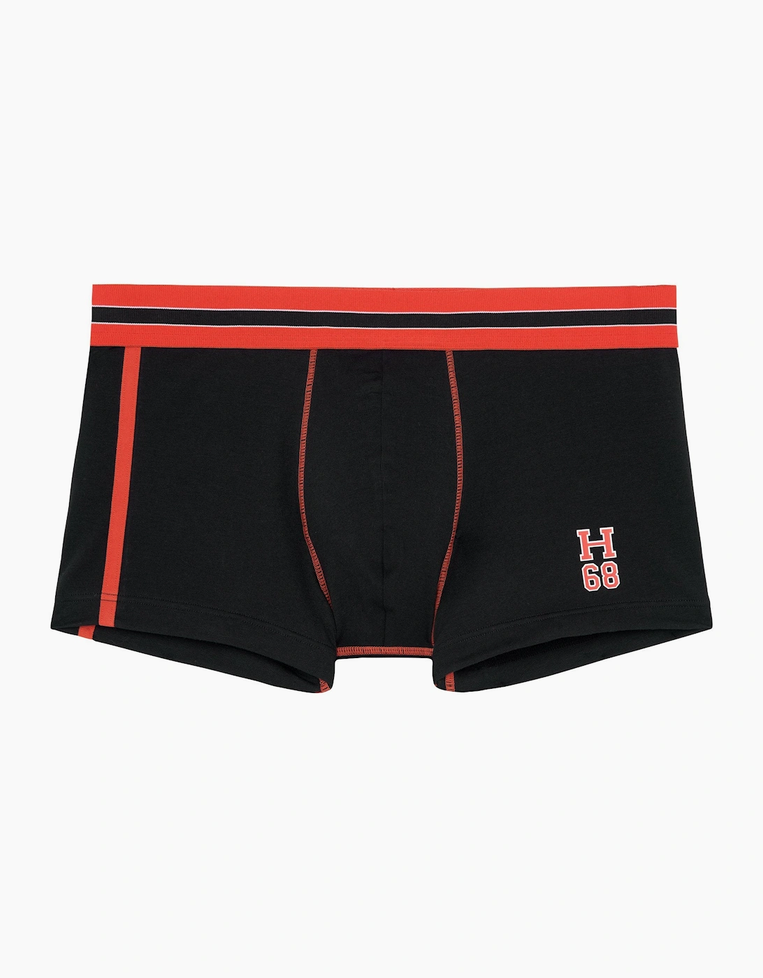 HOM Hom Men's Run Sports Contrast Boxer Trunk, Black/red