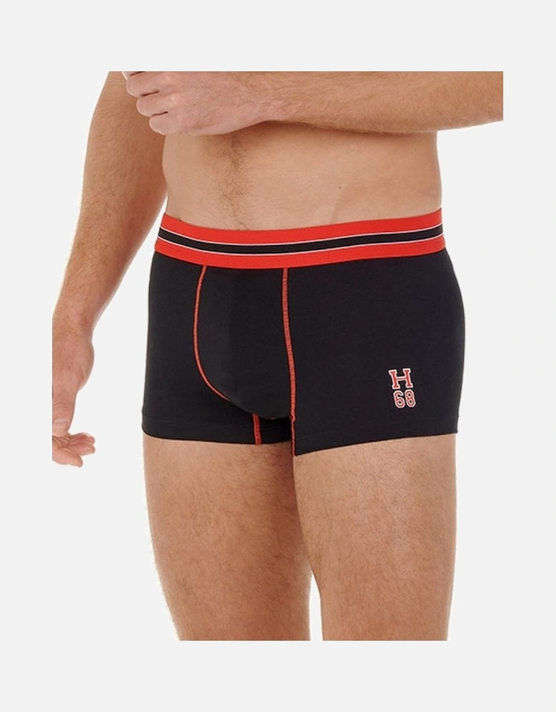 Run Sports Contrast Boxer Trunk, Black/red