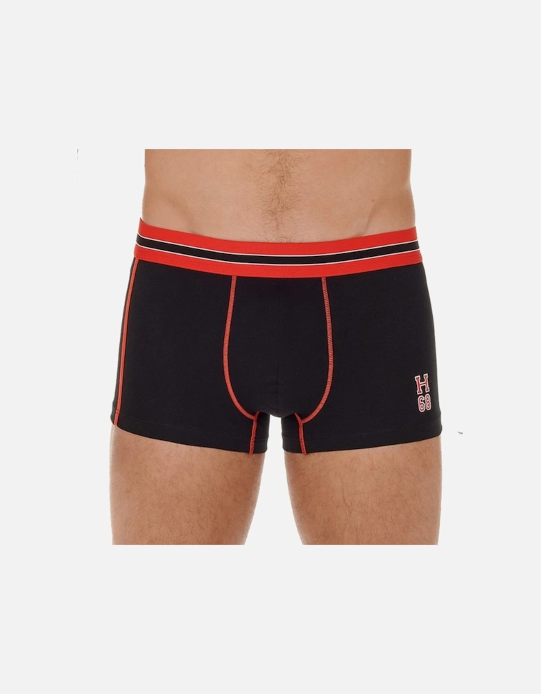 Run Sports Contrast Boxer Trunk, Black/red