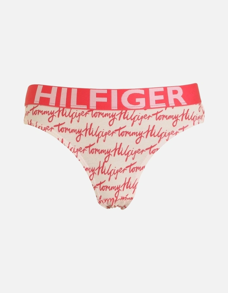 Girls 2 Pack Bold Bikini Brief, Rouge Red / Logo Print