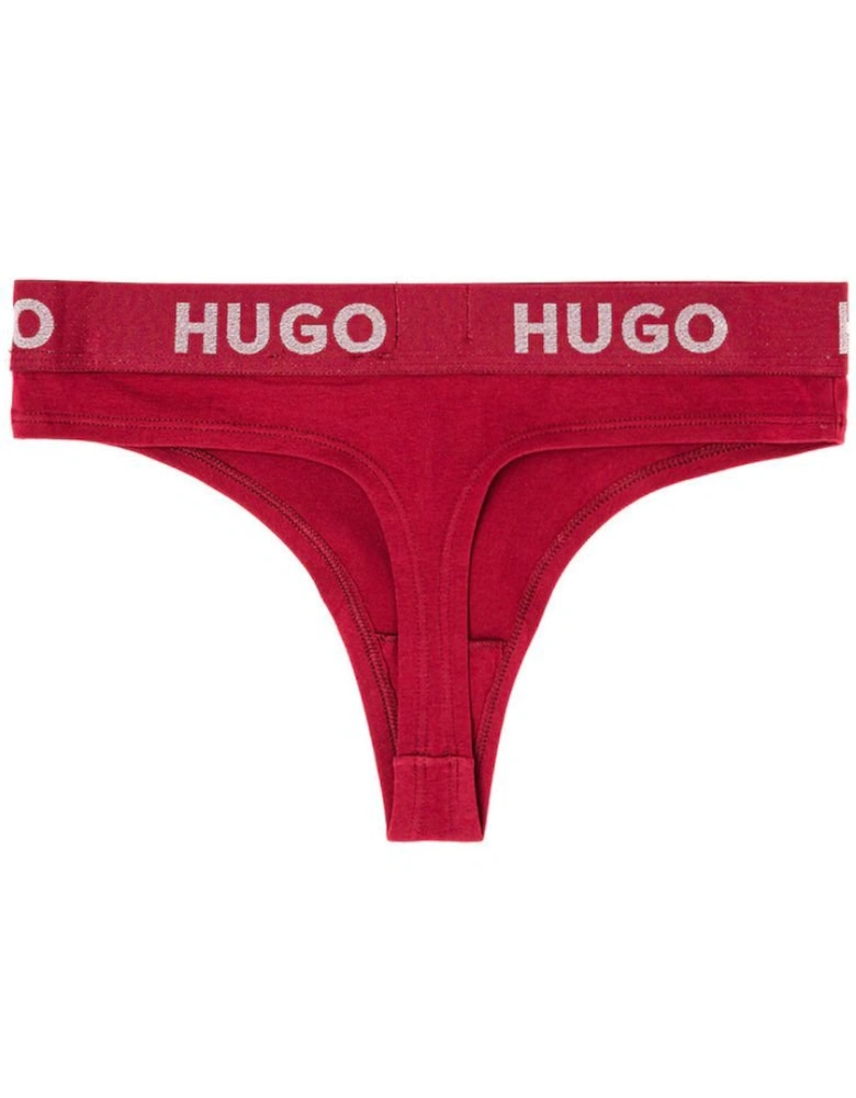 Sporty Logo Thong, Burgundy