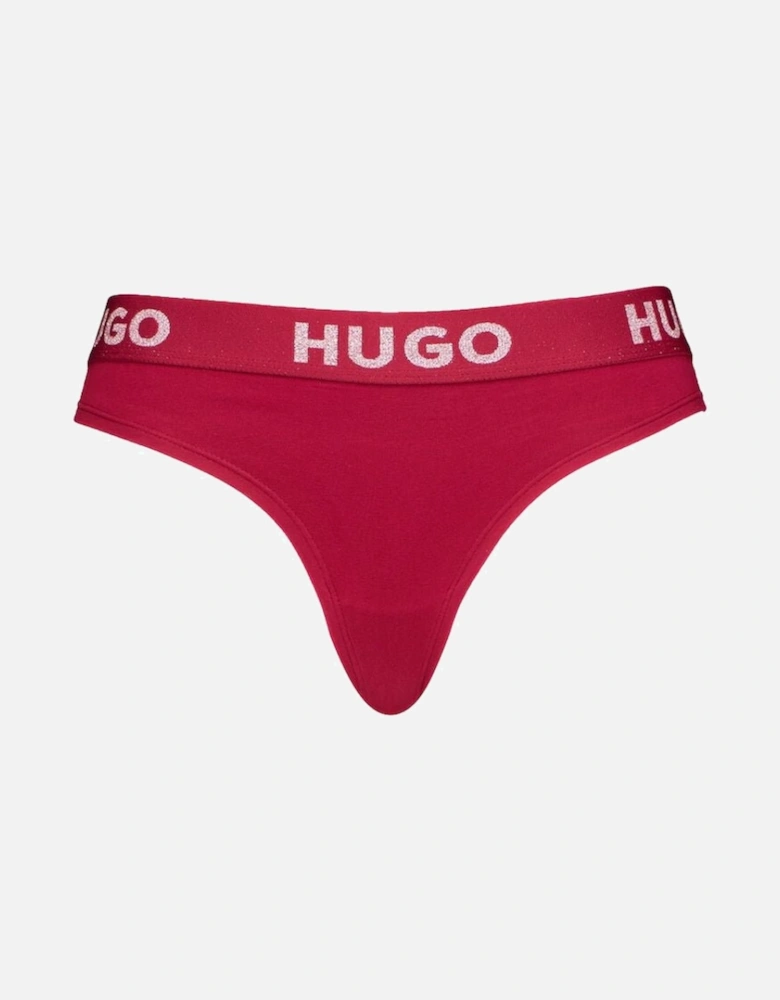 Sporty Logo Thong, Burgundy