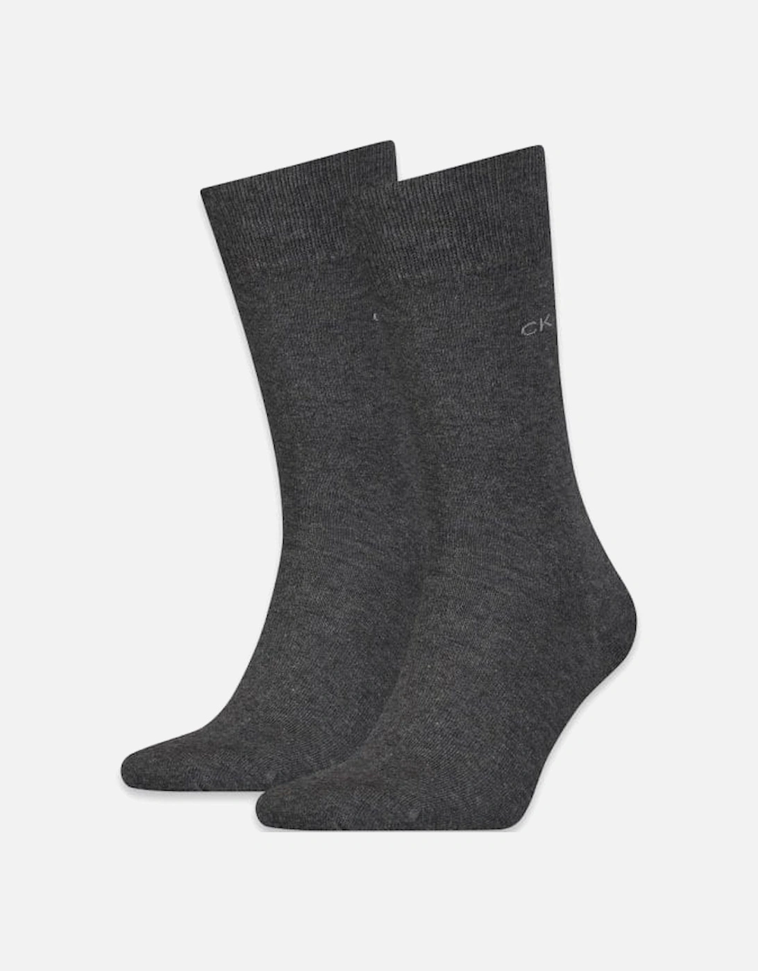 2-Pack Premium Combed Cotton Socks, Dark Grey Melange, 3 of 2